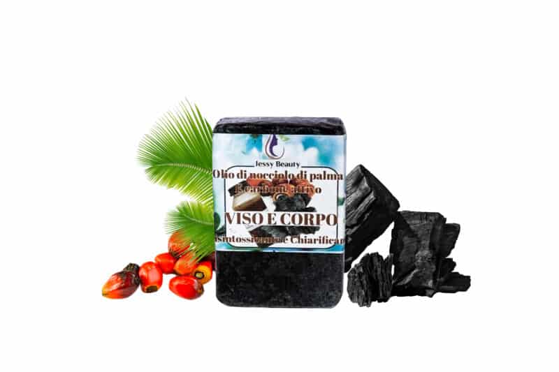 Natural Cleansing Soap with Palm Nut Oil and Activated Carbon for Healthy Skin Charcoal Palm Oil Soap